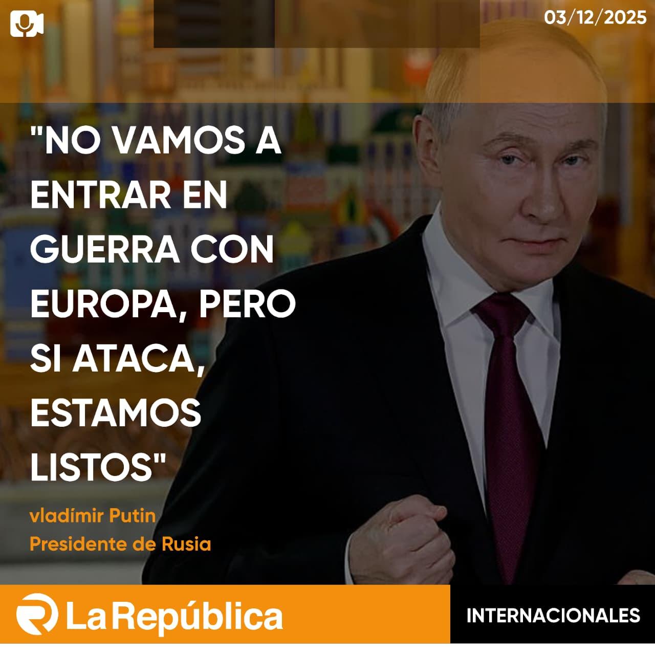 El presidente de Rusia, Vladímir Putin, ha explicado ante la prensa el porqué Europa no participa en las negociaciones de paz para poner fin - Cover Image